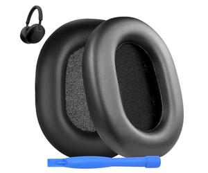 Almohadillas de Repuesto para Sony WH-1000XM5 Noise Cancelling Auriculares de MMOBIEL - Memory Foam y Protein PU Almohadilla Auriculares - Cascos Cojines - Negro