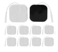 Almohadillas de Repuesto para Unidad TENS, 10 Parches de Electrodos Autoadhesivos Reutilizables Gruesos para Masajeador Estimulador Muscular EMS, Juego de Almohadillas Estimuladoras de Tela de 2"x2"