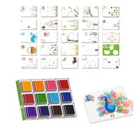 Almohadillas de sello para niños, almohadillas de tinta de estampado lavables, suministros de dibujo para decoración de cerámica, escuela, aula, hogar, fiesta, niños pequeños