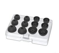 Almohadillas de silicona de repuesto para Powerbeats Pro 2 con agujero de reducción de ruido, 3 tamaños (S/M/L), caja de almacenamiento portátil (negro, 2 SML)