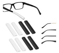 Almohadillas de silicona para gafas, 4 pares de pinzas antideslizantes para gafas, antideslizantes, para evitar resbalones (negro y blanco)
