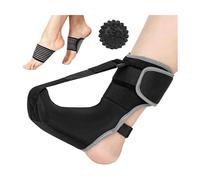 Almohadillas de soporte de arco para fascitis plantar, férula nocturna ajustables para caída del pie, transpirable, tobillera Sbr con correas antideslizantes, unisex, para dolor ortopédico, negro, 3 M