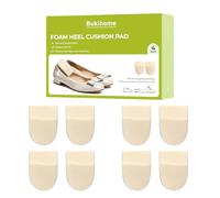 Almohadillas de talón para dolor de talón - (4 pares) Bukihome de espuma viscoelástica para tendinitis de Aquiles, inserciones de cuña para fascitis plantar, dolor de talón, espolón óseo, insertos de