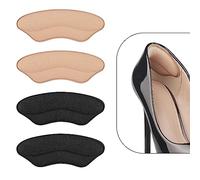 Almohadillas de talón para zapatos demasiado grandes, 4 pares de cojines de talón de algodón espumado para aliviar el dolor y un ajuste más apretado, agarres de talón para hombres y mujeres