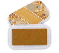 Almohadillas de tinta metálica alta capacidad colores brillantes para estampación manual artesanía DIY libros papel tela madera Rocket Golden Red