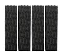 Almohadillas de tracción Antideslizantes para Tabla de Surf, Alfombrilla Adhesiva para Cubierta Delantera y Trasera, Color Negro, 4 Uds.