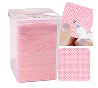 Almohadillas de uñas sin pelusas - Toallitas para quitar adhesivos no tejidos, limpiador para extensiones de pestañas | Hojas desechables rosadas para manicura acrílica, polaco, técnico, cosmético