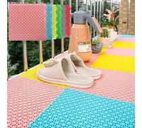 Almohadillas De Ventana De PP A Prueba De Fugas, Tapetes Modulares Entrelazados De 25 X 25cm, Azulejos De Drenaje Antideslizantes, para Rejilla De Ventilación, Balcón, Patio(Grey,10 PCS)