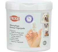 Almohadillas desechables para el cuidado de las orejas TRIXIE: almohadillas limpiadoras para perros, gatos y animales pequeños, con aloe vera y hamamelis, cuidado suave de las orejas, 50 unidades.