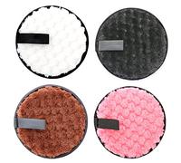 Almohadillas Desmaquillantes Redondas, Almohadillas Reutilizables Suaves con Fibra de Microfibra con 4 Piezas para Viajes, Limpieza Facial Diaria, Maquillaje Diario, Lavables