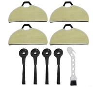 Almohadillas lavables para fregona Shark AV2610WA RV2620WD AI Ultra - para almohadillas de limpieza de microfibra premium con cepillos laterales para suelos duros de superficie 304 x 184 mm (4+4+1)