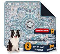 Almohadillas Lavables para orinar para Perros, Paquete de 2 Unidades, 60 x 45 cm, Impermeables, Antideslizantes, Reutilizables, con absorción rápida, Almohadillas de torbellino a Prueba de Fugas
