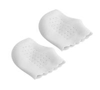 Almohadillas masajeadoras de pies, diseño de agujeros transpirables, talón, calcetines de silicona, ideales para aliviar el dolor de talón, curar seco (blanco)