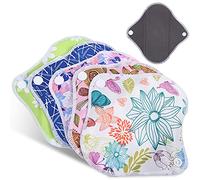 Almohadillas Menstruales Reutilizables, 5 Piezas Juego de Almohadillas Sanitarias Lavables Almohadillas Menstruales Impermeables Servilletas de Tela de Fibra de Carbón de Bambú Almohadillas de(#1)