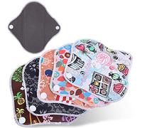 Almohadillas Menstruales Reutilizables, 5 Piezas Juego de Almohadillas Sanitarias Lavables Almohadillas Menstruales Impermeables Servilletas de Tela de Fibra de Carbón de Bambú Almohadillas de(#2)