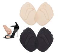 Almohadillas Metatarsales para Zapatos, 2 Pares, Negro y Color Piel, Plantillas para Tacón