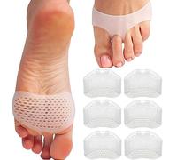 Almohadillas metatarsianas de gel suave y transpirable, almohadillas de amortiguación para el antepié, alivio del dolor de pies, cojín corrector de juanetes (blanco)