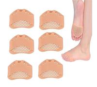 Almohadillas metatarsianas de gel suave y transpirable, almohadillas de amortiguación para el antepié, alivio del dolor de pies, corrector de juanetes (piel)