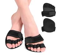 Almohadillas metatarsianas para pies, 1 par de calcetines abiertos ajustables de cinco dedos para el antepié, almohadilla antideslizante para la bola del pie, soportes de amortiguación para mujeres y