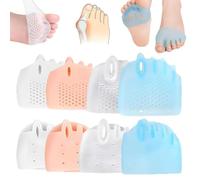 Almohadillas metatarsianas, separador de dedos de silicona, espaciadores de dedos, cojines de bola de pie, transpirables y suaves, para la superposición de dedos en martillo y práctica de yoga (4