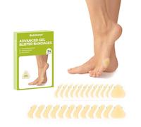 Almohadillas para ampollas tiritas - 24 Piezas Bukihome Gel Ampollas Planta Del Pie,Resistentes al agua,Vendas hidrocoloides para pies,Parche antifricción (Triangle Pack)