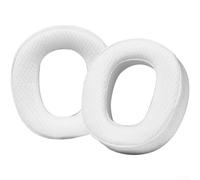 Almohadillas para auriculares Logitech G735 de repuesto de piel de proteína, transpirables, cómodas almohadillas de espuma para auriculares, color blanco, peso ligero, 9 x 3 x 10,3 cm (C)