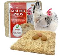 Almohadillas para cajas nido para cajas nido de pollos, 13 x 13 almohadillas fabricadas en EE. UU. con Aspen Excelsior de origen sostenible (paqu