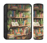 Almohadillas para cinturón de seguridad de coche, 2 piezas, funda suave para correa de hombro para mujeres, hombres y niños, M Book Nook Art