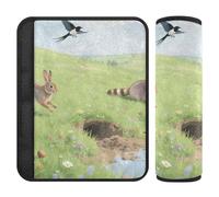 Almohadillas para cinturón de seguridad de coche, 2 piezas, transpirables, para mochila y correa de hombro, para adultos y niños, M Safari Animal Adventure