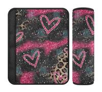 Almohadillas para cinturón de seguridad de coche, 2 unidades, funda suave para correa de cámara para mujeres, hombres, niños, S, leopardo, corazón, rubor, patrón