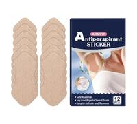 Almohadillas para el sudor en las axilas | 12 almohadillas absorbentes antisudor | Parches para axilas no visibles de 5x10cm, invisibles, transpirables, duraderos, ultrafinos para hombres y mujeres, p