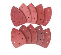 Almohadillas para Lijadora de Ratón, 140 x 140 x 98 mm, 6 Agujeros, 800 Granos, Papel de Lija Triángulo Negro para Lijadora de Palma Decker, Todo Grano (10 Unidades)