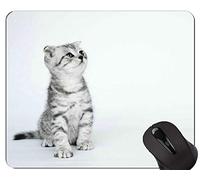 Almohadillas para Mouse, Almohadilla para Mouse de Gato de Pelo Corto con diseño de Gel de sílice Suave con Borde de Bloqueo, Almohadilla para Mouse de Orejas dobladas con Borde Cosido