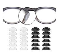 Almohadillas para nariz SMARTTOP para gafas, de silicona, antideslizantes, para gafas de sol, delgadas, retenedor de manga templo para anteojos, 6-Black & 6-Clear