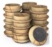 Almohadillas para pies, para proteger suelos de madera, laminado, Azulejos y linóleo 24 x grandi 60 mm Darker Wood Grain Effect