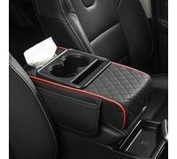 Almohadillas para Reposabrazos de Coche para Renault Talisman/Kadjar/Espace/Zoe/Master/Captur, Almohadillas para Reposabrazos de Consola Central, Protección Interior, Black and Red