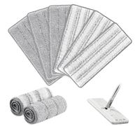Almohadillas planas para fregona, paquete de 6 cabezales de microfibra compatibles con el juego de fregona plana Joy-MOOP o cubo de fregona, cabezales de repuesto lavables para fregona Oshang Bosheng,