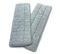Almohadillas planas para mopa de microfibra, lavables y superabsorbentes para todos los tipos de suelo (paquete de 2 almohadillas de recambio para fregona)