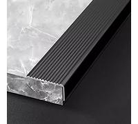 Almohadillas protectoras antideslizantes de metal negro extra anchas de 4 x 2.7 x 2 pulgadas para escalones de madera, ideal para ancianos y niños, seguro para hogares y restaurantes