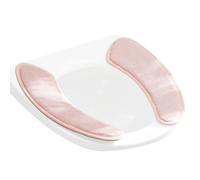 Almohadillas protectoras para asiento de inodoro, autoadhesivas, lavables y cálidas, con doble solapa, separación de felpa, para adultos en invierno en clima frío para cuarto de baño y ducha