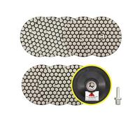 Almohadillas Pulido Diamante Seco 4"/100mm - 8piezas Grano 50x3/100x3/200x2 Discos Pulido con M14 Plato Apoyo+Adaptador para Granito Mármol Piedra Artificial Cuarzo Amoladora Angular SANLEETEK
