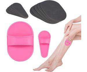 Almohadillas removedoras de vello, almohadillas portátiles y suaves para depilación facial, kit de papel de lija para exfoliación de la piel, herramienta de lijado para mujeres y niñas, piernas y