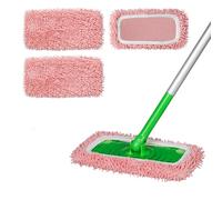 Almohadillas reutilizables de forro polar coral 100 % compatibles con Swiffer Sweeper Mop, color rosa