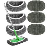 Almohadillas reutilizables de microfibra lavables compatibles con Swiffer Sweeper almohadillas de repuesto para paños de barrido húmedos y secos, repuesto para limpieza del hogar