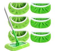 Almohadillas reutilizables de microfibra lavables compatibles con Swiffer Sweeper Recambios para trapos húmedos y secos, reemplazo de cabezal de fregona para limpieza del hogar (verde, 6 unidades)