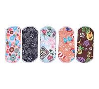 Almohadillas Sanitarias Lavables, 5 Uds., Almohadillas Menstruales Reutilizables para Mujer, Almohadillas Menstruales de Tela de Carbón de Bambú, Fuerte Absorción de Agua, 16,5x16,5 Cm(#2)