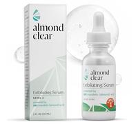 Almond Clear Suero de limpieza facial y corporal, nivel 1 para el acné, foliculitis, envejecimiento de la piel, pelos encarnados, manchas oscuras - 1 fl oz