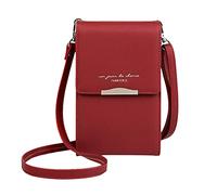 Almuerzo Aislado Mediano Moda Purse Multi Card ID Bag Ladies Bolso bandolera Equipaje Mano Rígida Extensible, vino., Talla única