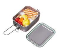 Almuerzo Box - Food Containers | Bentoo Lunch Box | Almuerzo Box Adults | Titanium Lunch Box With Divider Plegable Handle Box With Airtight Lid For Heating On Fire For Camping, Backpacking & Outdoor