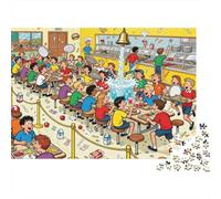 Almuerzo en el Comedor de la Escuela Secundaria Puzzle De Madera Impermeable DIY Puzzles De 1000 Piezas para Adultos Desafiante Y Estimulante Rompecabezas para Juegos Desafiantes
